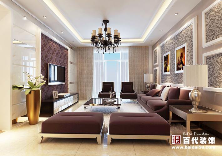 欧式风格套间公寓别墅室内装修设计效果图制作施工图绘制百代装饰